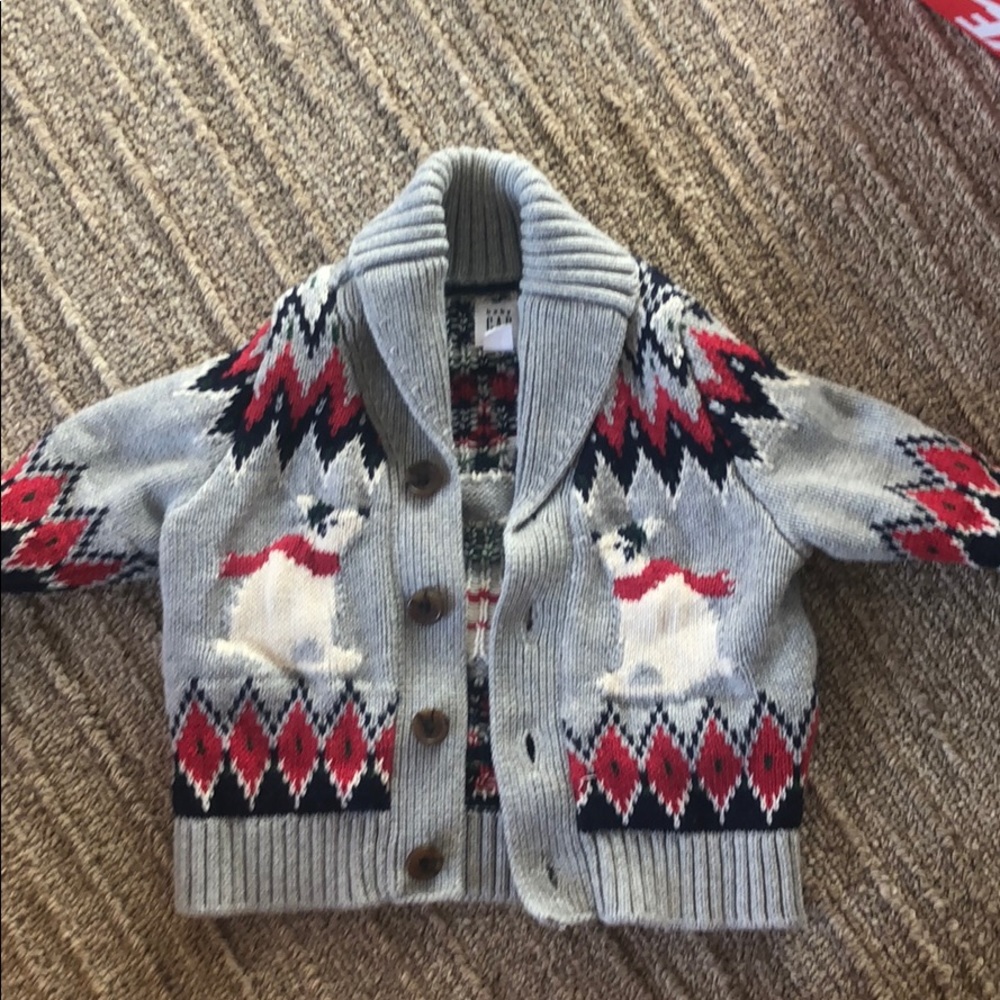 Baby Gap Grey Winter Cardigan 3-6 mos, Worn Once